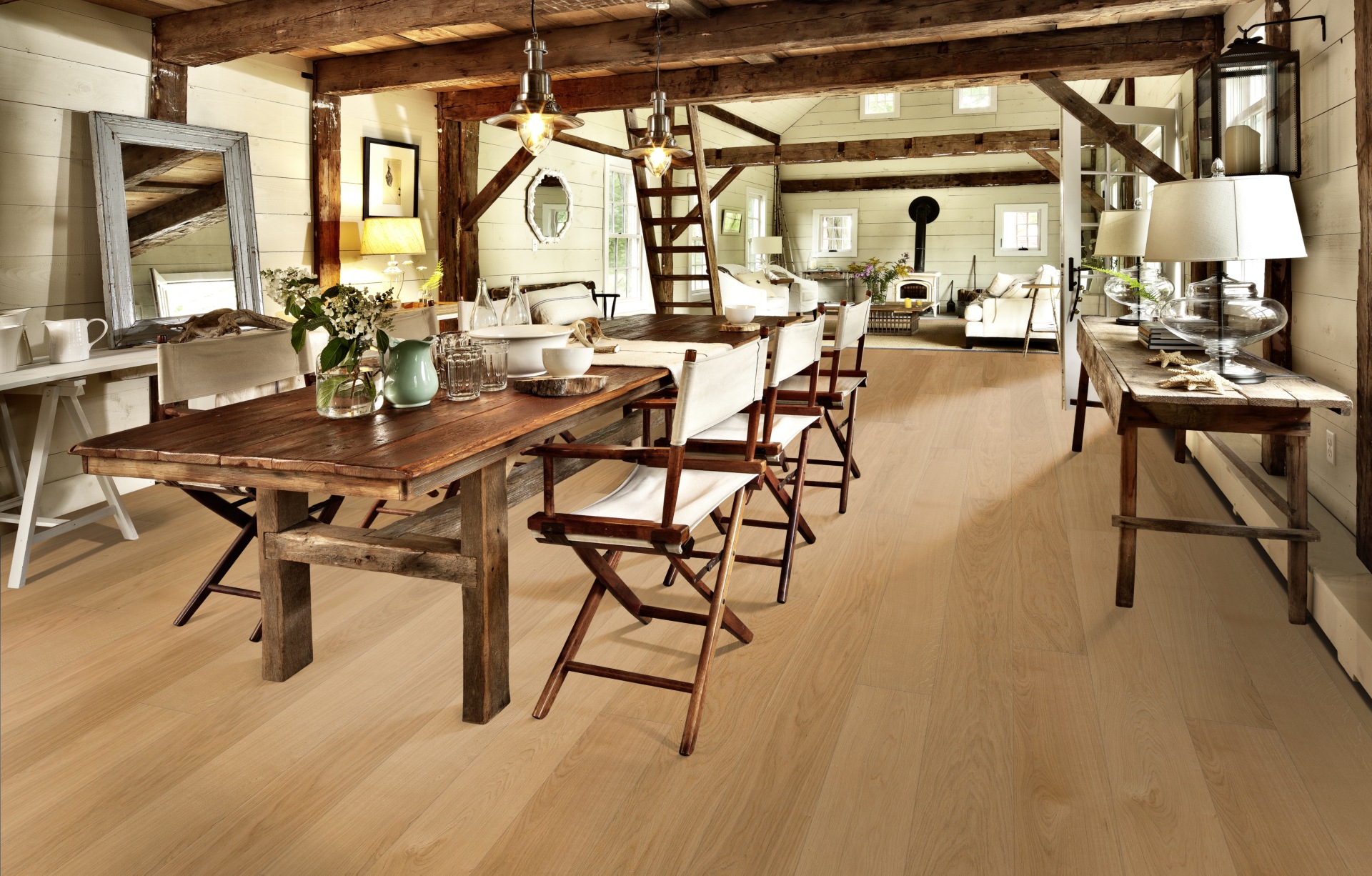 Паркетная доска Kahrs Столичная Дуб Дублин Dublin 151N4AEKF0KW240 Calm 2420×187×15 фото в интерьере